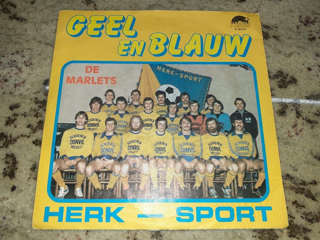 Geel En Blauw, Herk Sport, DE MARLETS, Flandria, Cd's en Dvd's, Vinyl | Nederlandstalig, Ophalen of Verzenden, Gebruikt, 7 inch