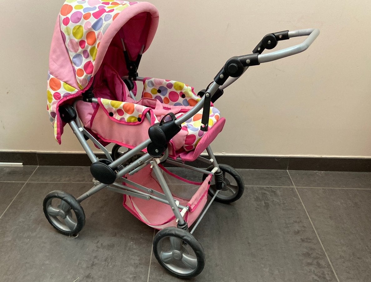 Poppenkoets met verstelbare duwstang, Kinderen en Baby's, Ophalen, Zo goed als nieuw
