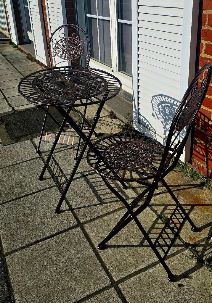 Superbe ensemble de jardin int/ext en métal (pliable), Métal