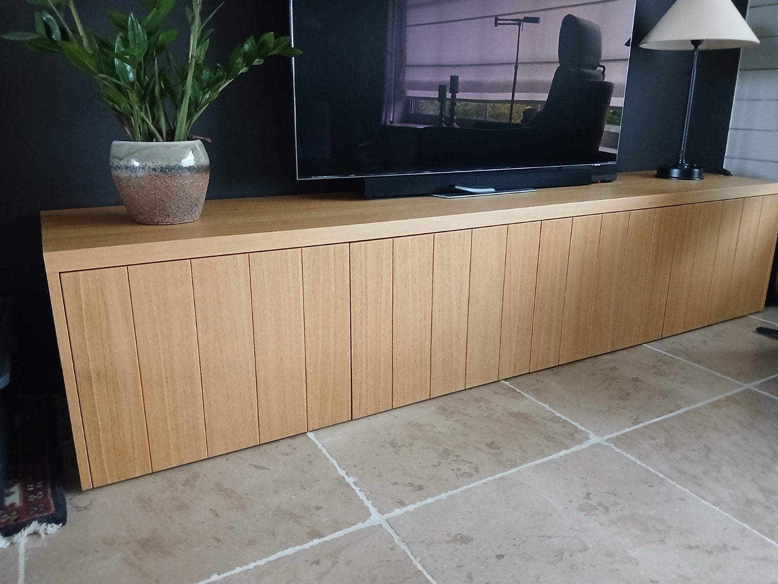 tv meubel en side table , in eik naturel, Ophalen, Eikenhout, Zo goed als nieuw, Landelijk strak