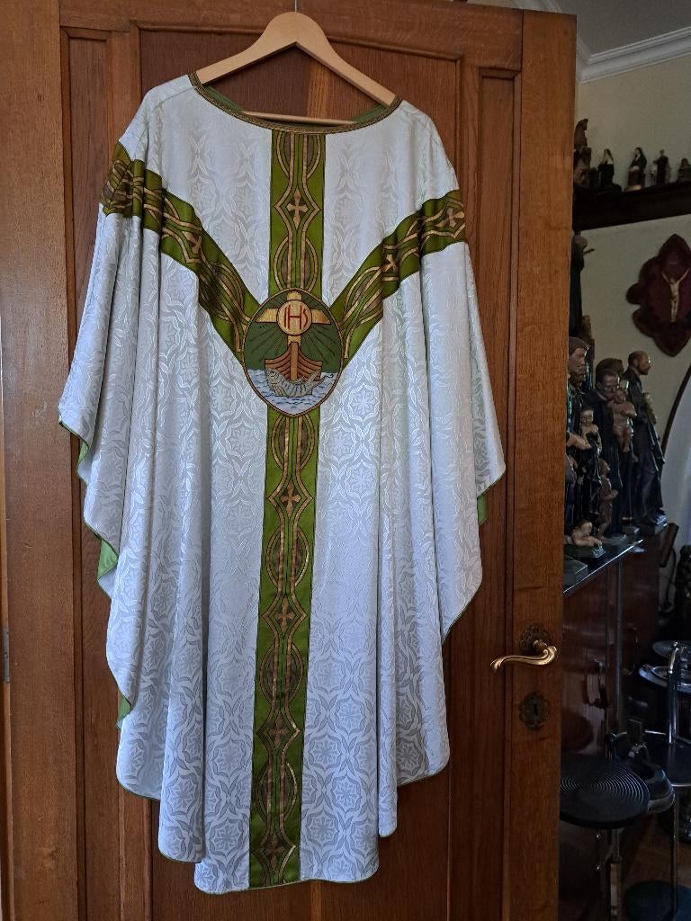 antiek vintage Priester Kleding Chasuble Kazuifel Stola, Antiek en Kunst, Antiek | Religieuze voorwerpen, Ophalen