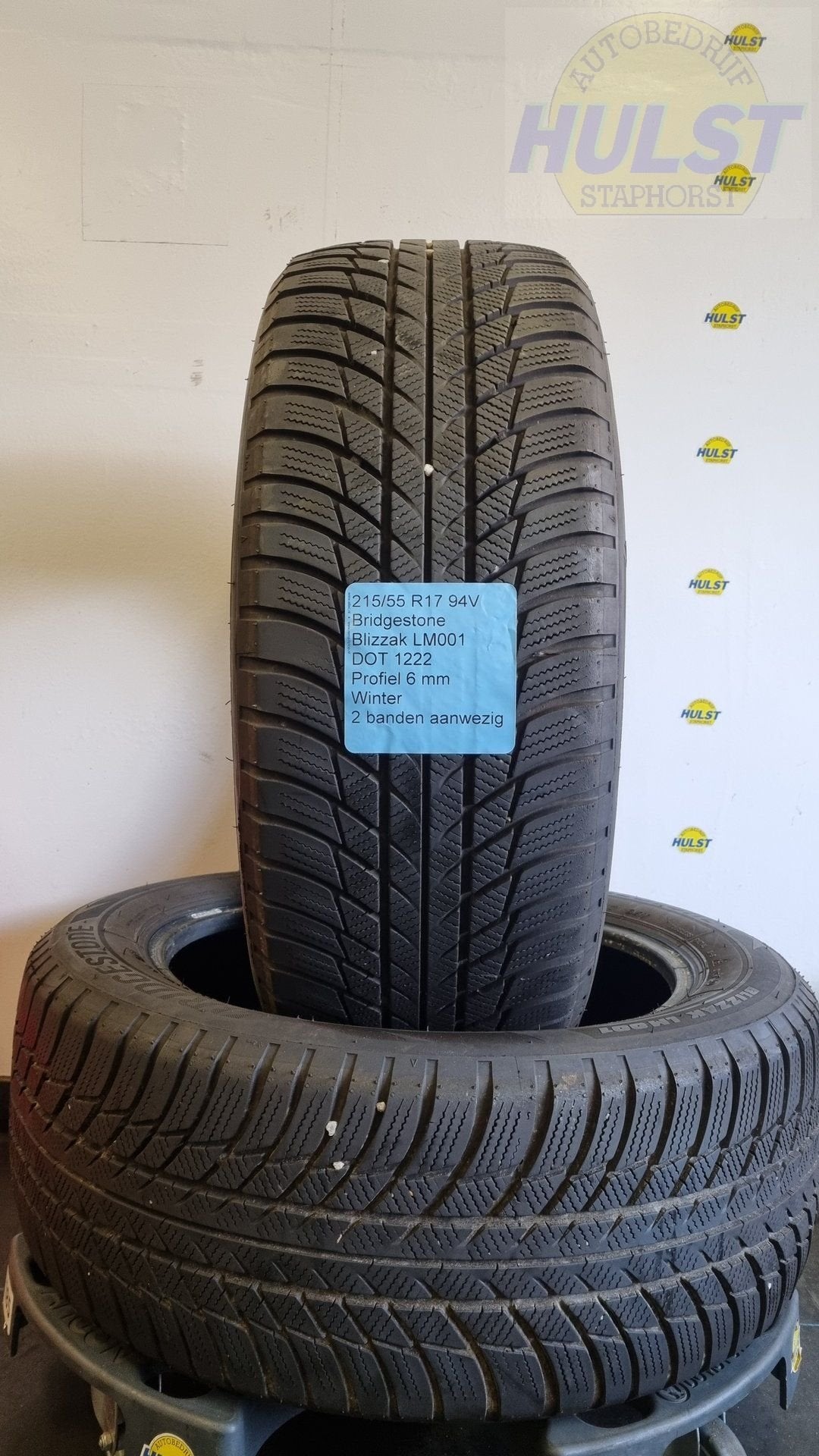 2 gebruikte Bridgestone winterbanden 215/55 R17, Auto-onderdelen, Ophalen, -, -, 17 inch