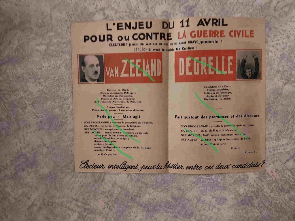 REX Degrelle Van Zeeland België Belgique Verkiezing Front, Collections, Envoi, Autres, Livre ou Revue