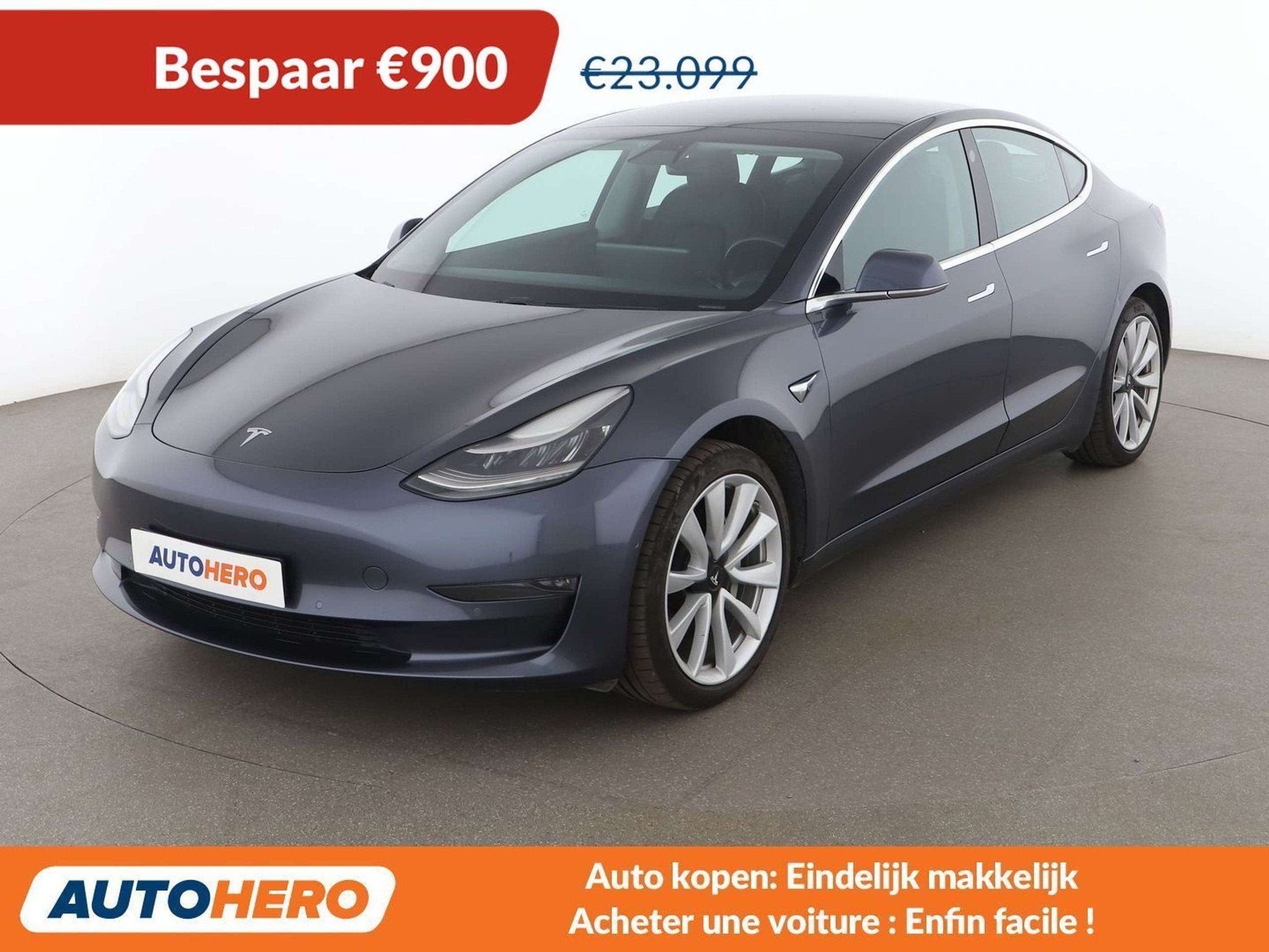 Tesla Model 3 Long Range Dual AWD AWD (bj 2019, automaat), Auto's, Automaat, Gebruikt, Zwart, Leder