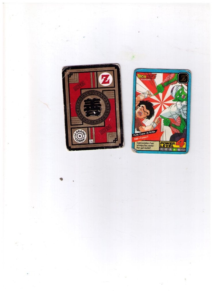 Bandai Dragon Ball Z Petit Coeur et Krilin 580 Carddass 1996, Envoi, Utilisé