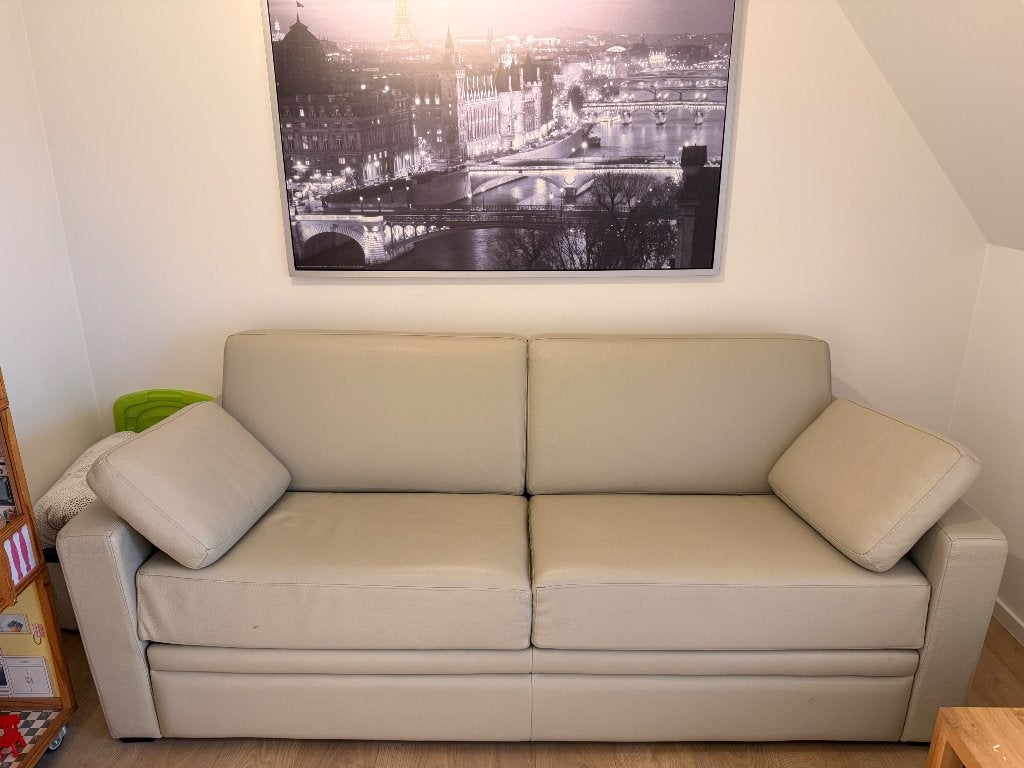 Zetelbed/slaapbank, Ophalen, Gebruikt, Beige, Tweepersoons