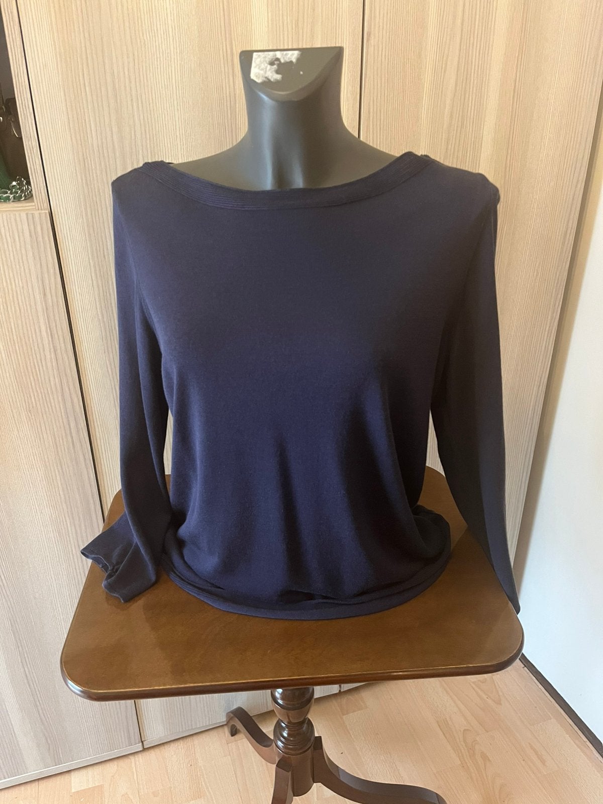 Fijne blauwe  blouse van s. Olivier mooie mouwen, Ophalen of Verzenden, Zo goed als nieuw, Maat 38/40 (M)
