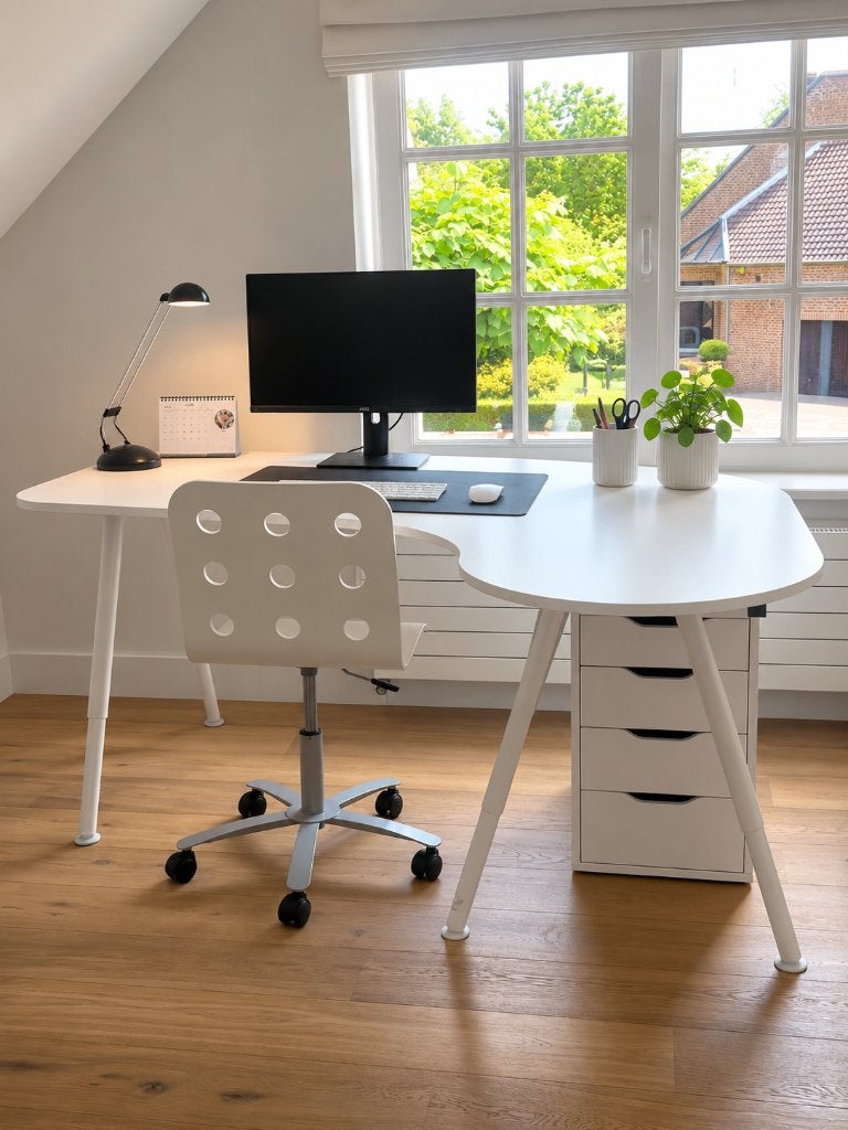 Hoekbureau met bureau stoel, Huis en Inrichting, Ophalen, 160 cm, Hoekbureau, In hoogte verstelbaar