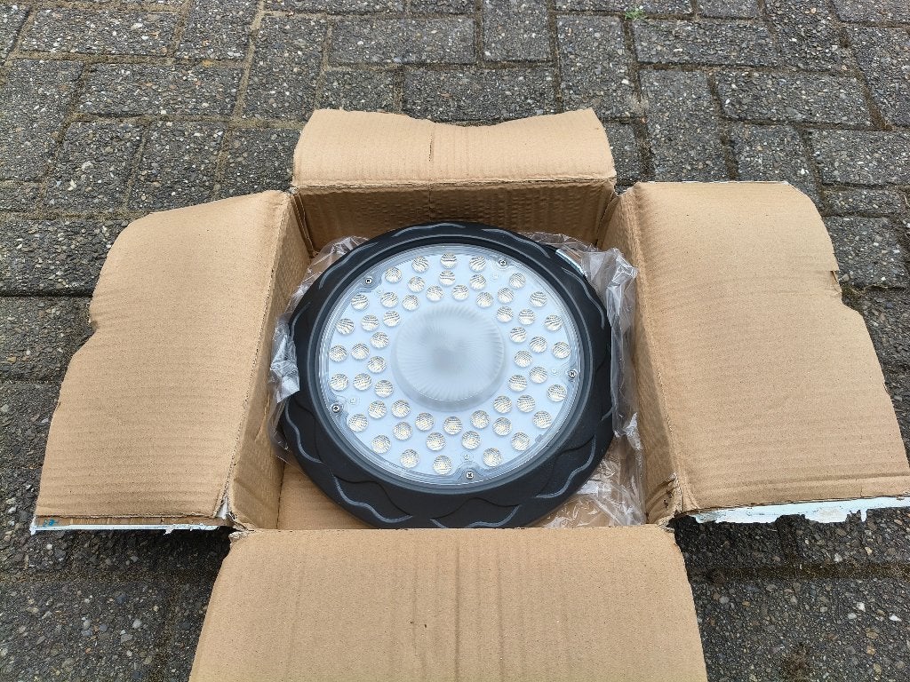 LED High Bay Hanglamp Industrie Magazijn 150W 15000LM IP65, Huis en Inrichting, Ophalen of Verzenden, Nieuw, Metaal