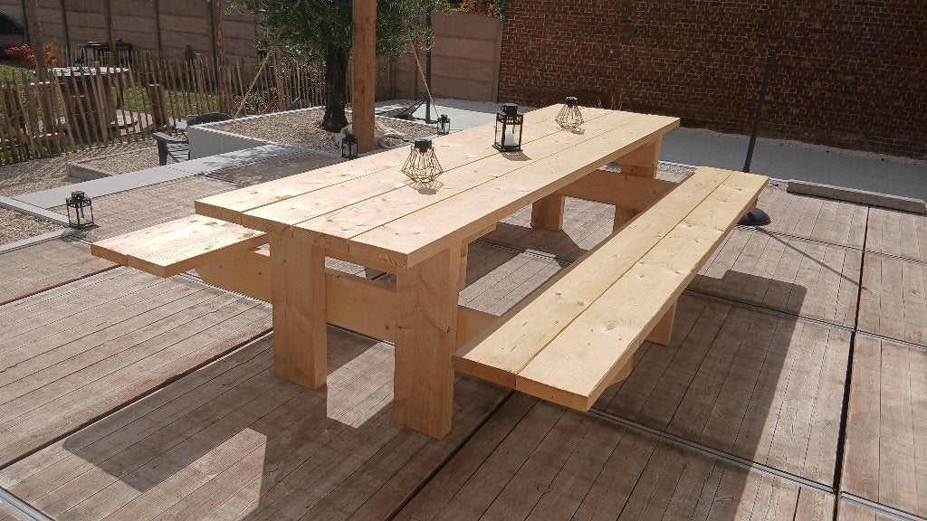 Table jardin, Enlèvement, Comme neuf, Rectangulaire, Bois