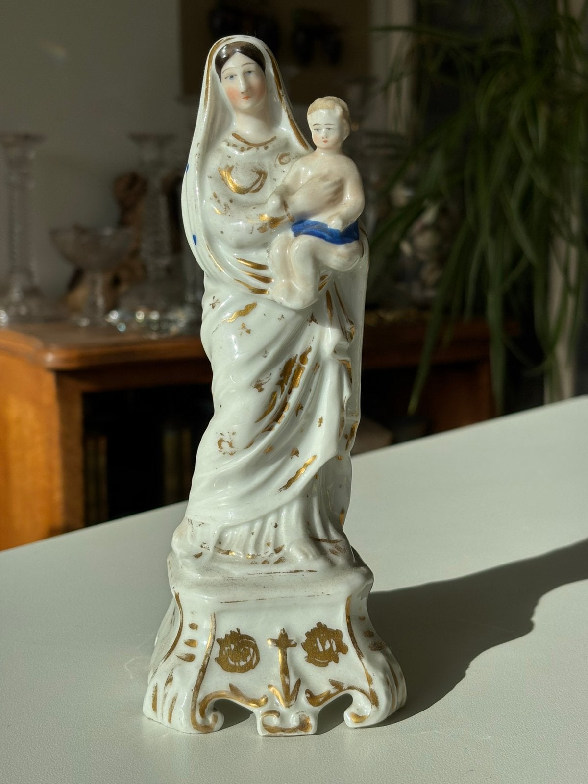 19de eeuws maria beeld in brussels porselein ., Antiek en Kunst, Ophalen