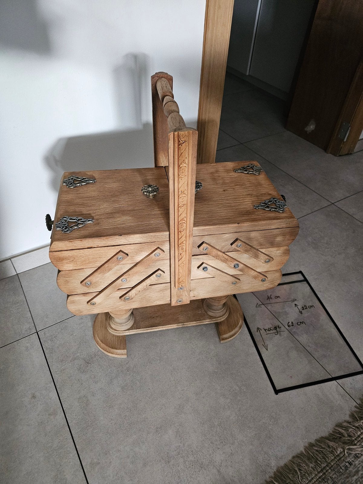 Vintage houten naaikist, Enlèvement ou Envoi