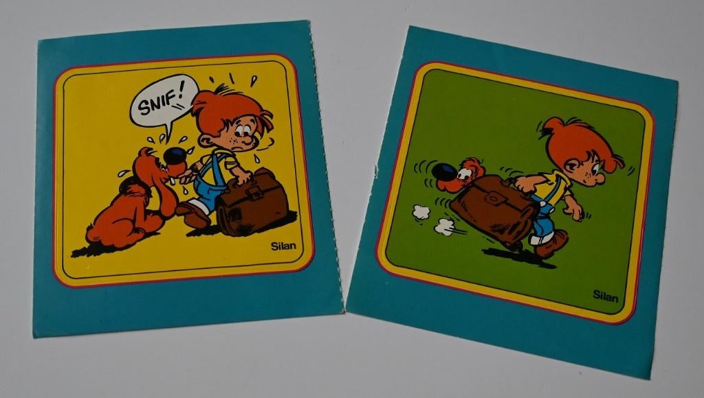 2 Stickers Silan / Billie en Bollie, Boeken, Stripverhalen, Ophalen of Verzenden, Zo goed als nieuw