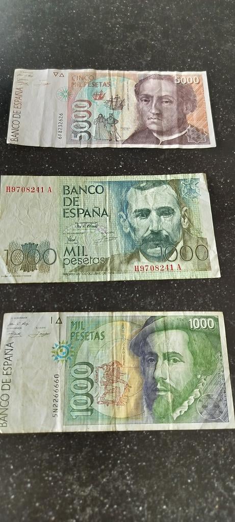 Bankbriefjes - geld - biljet - Spanje 3 stuks, Postzegels en Munten, Ophalen of Verzenden