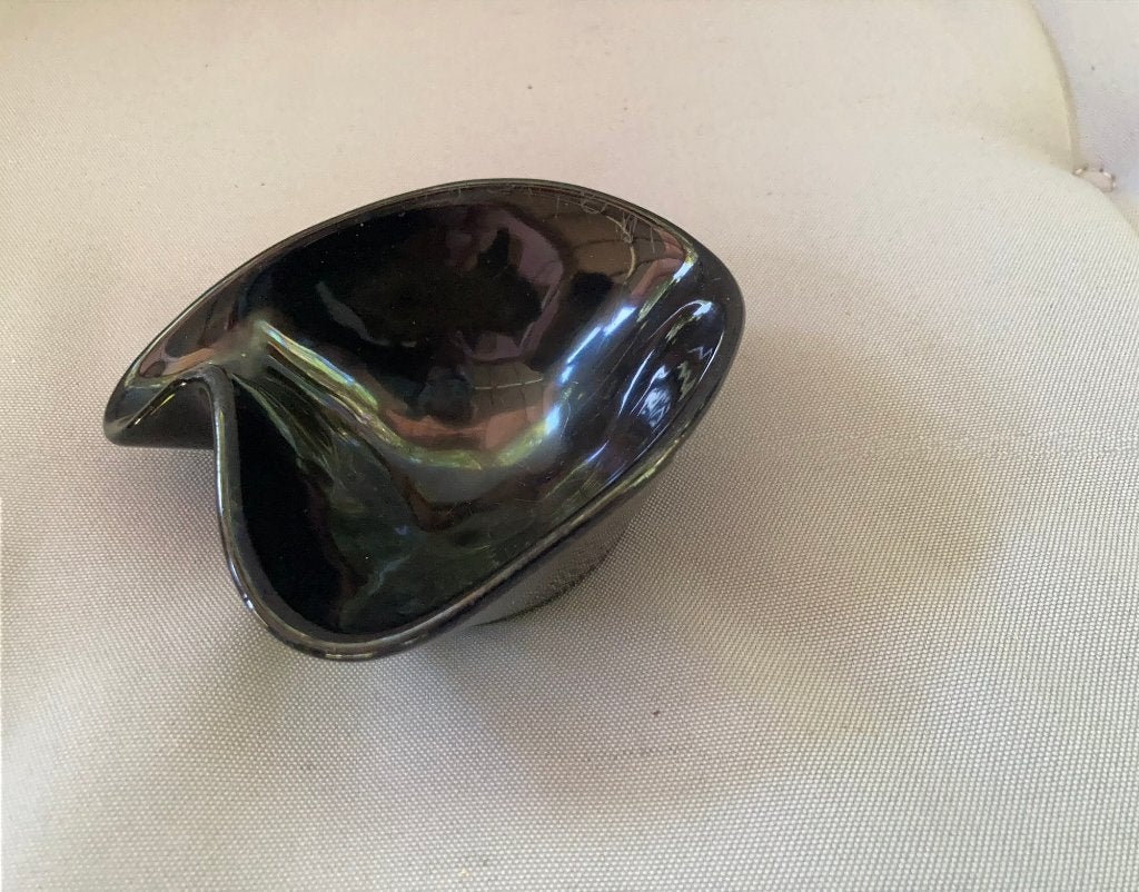 Vintage asbak of vide-poche, Ophalen of Verzenden, Object, Zwart, Glas
