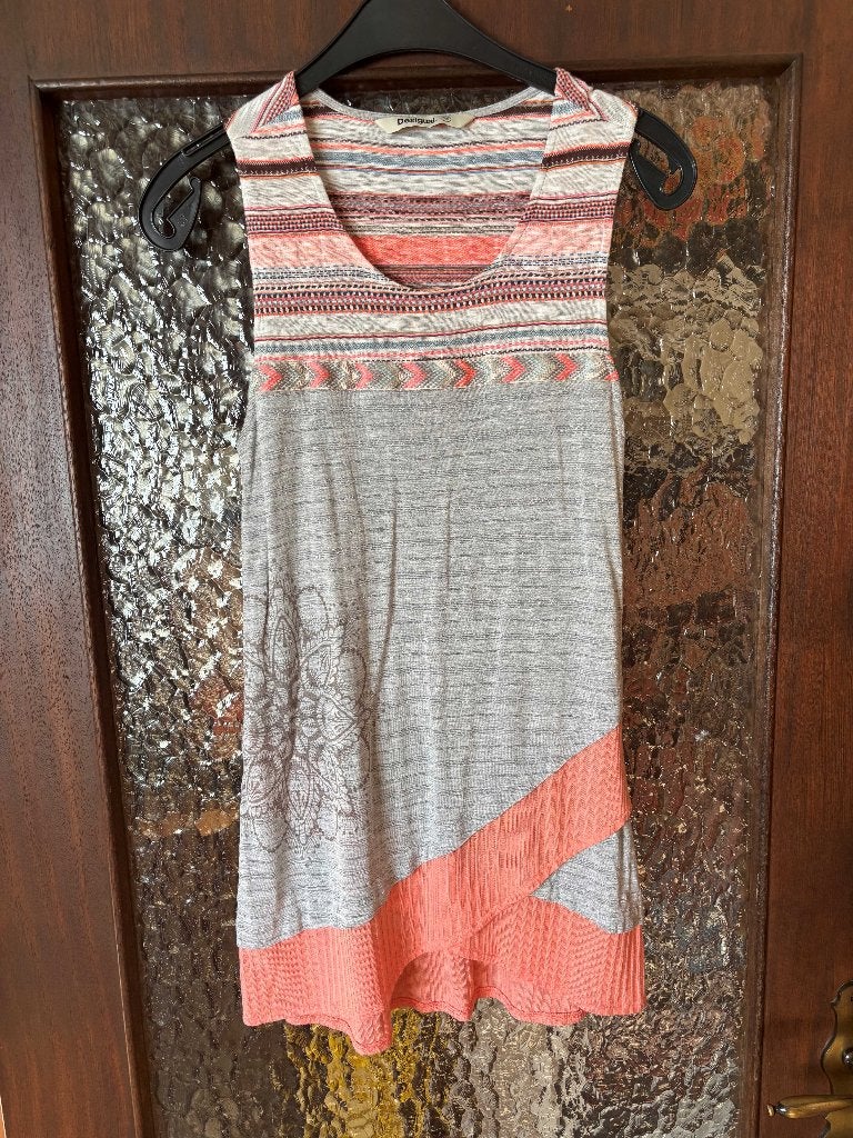 Débardeur Desigual gris chiné motif mandala., Gris, Enlèvement ou Envoi, Taille 34 (XS) ou plus petite, Desigual