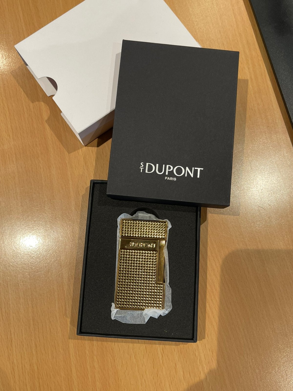St dupont slimmy diamond-point Gold aansteker, Ophalen of Verzenden, Nieuw, Aansteker