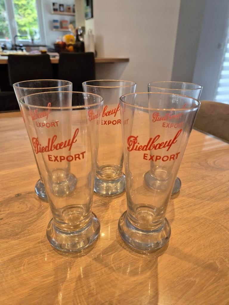 5 Piedboeuf Export glazen, Ophalen of Verzenden