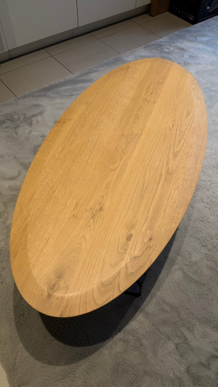 Ethnicraft Orb Oval Coffee Table – Solid Oak, Maison & Meubles, 100 à 150 cm, Scandinavisch, Comme neuf, Enlèvement