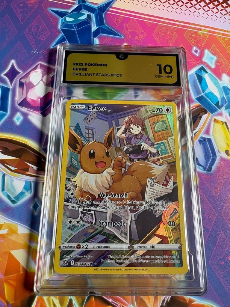 Eevee TG11/TG30 (Brilliant Stars) grade 10, Hobby en Vrije tijd, Ophalen of Verzenden, Nieuw
