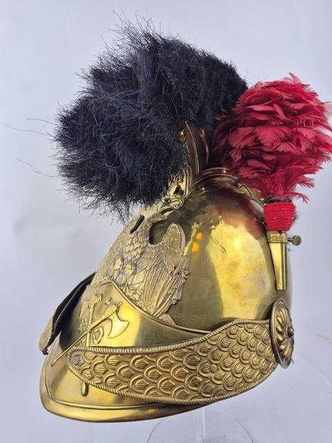 Franse M1830 Helm voor brandweer Saint-Rambert, Verzenden, Helm of Baret