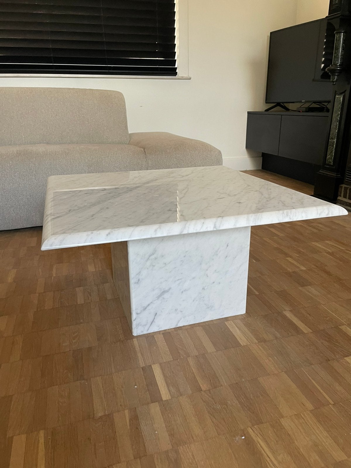 Marmeren salontafel, Enlèvement, Comme neuf, Carré