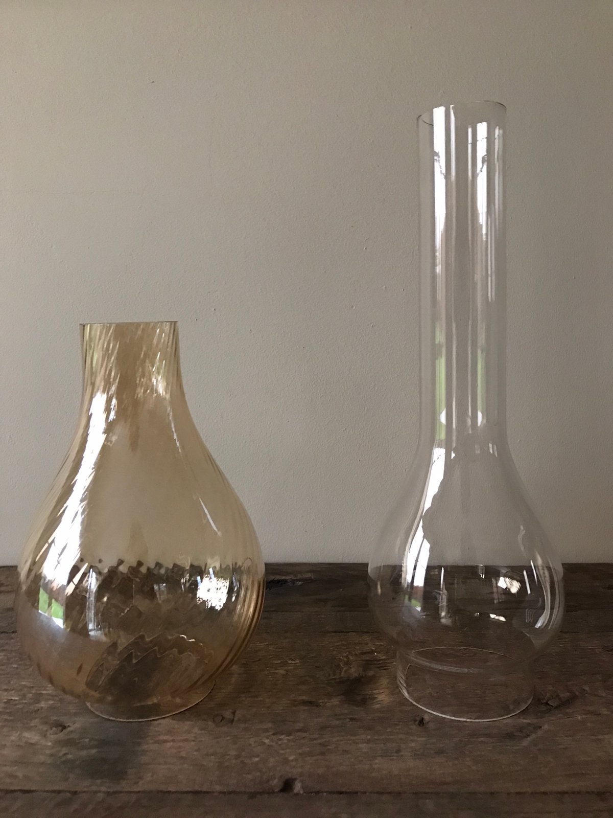 Buikglas, lampenkap olielamp, Ophalen