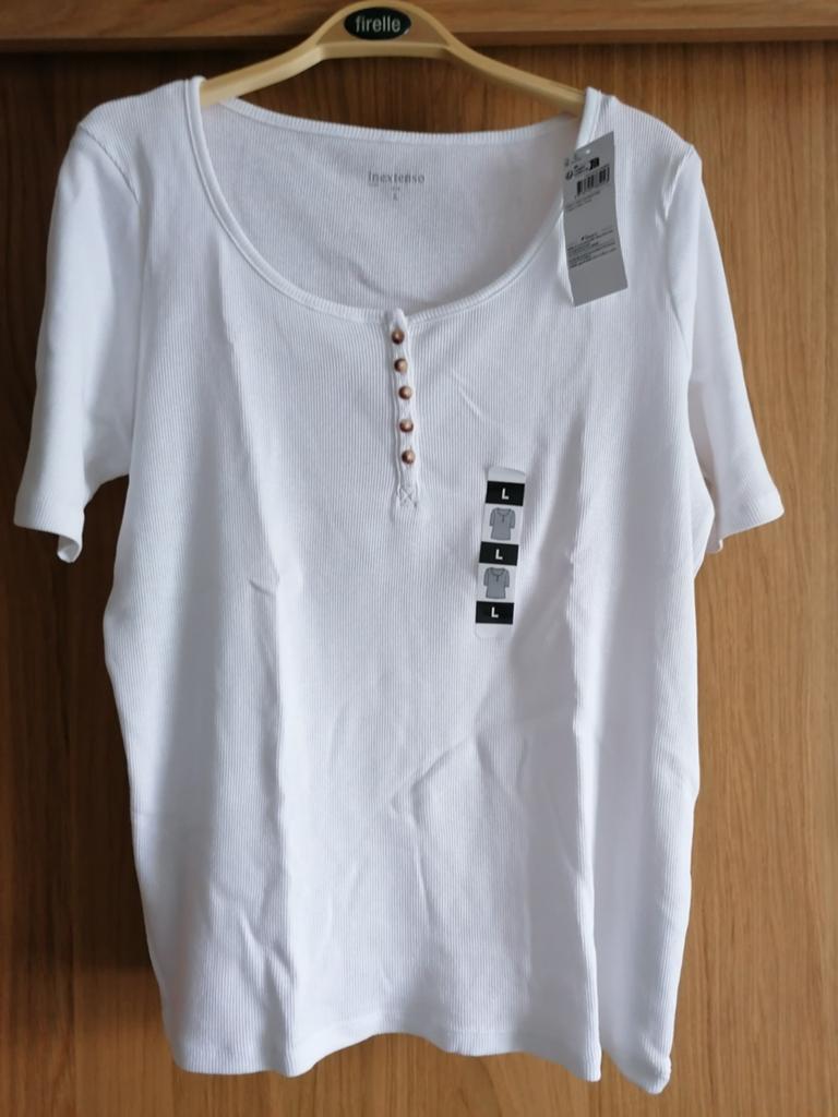 Splinternieuwe witte t-shirt maat L., Ophalen, Maat 42/44 (L)