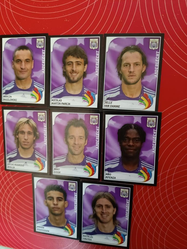 Stickers Lot Anderlecht 8 Vedetten Football 2008, Enlèvement ou Envoi