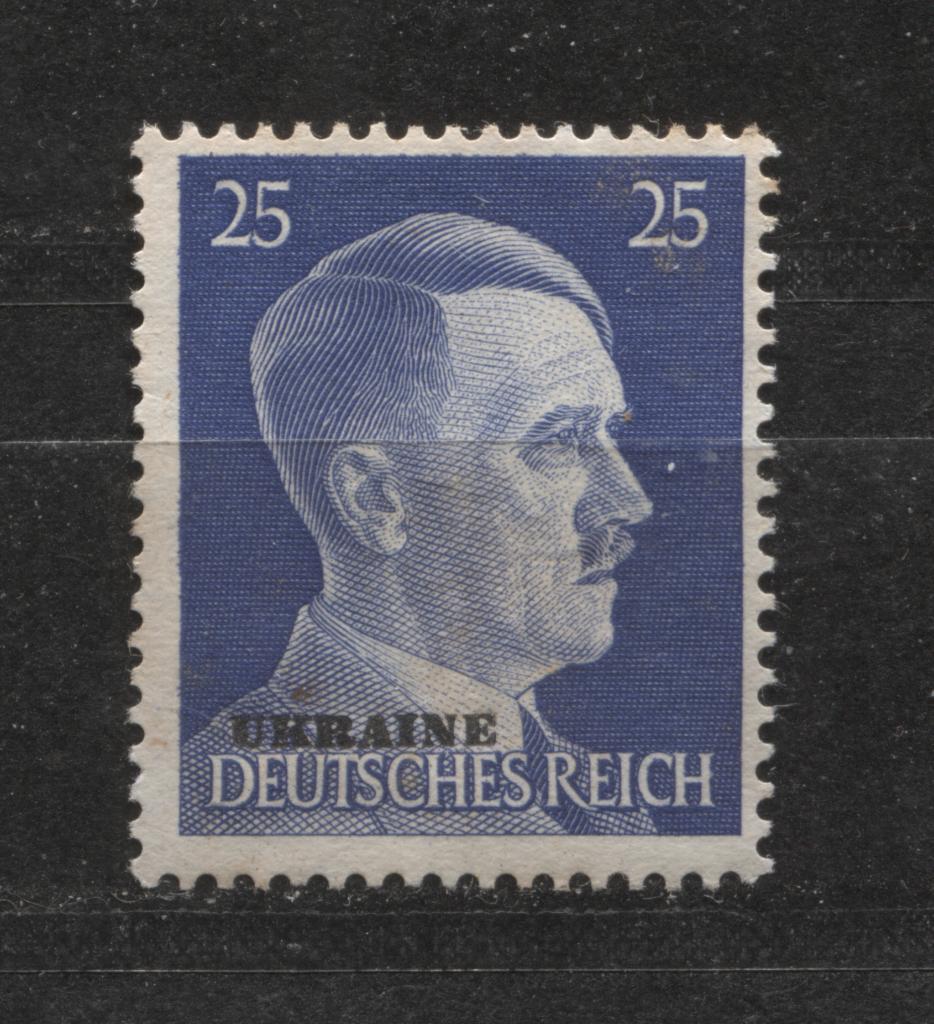 Duitse Adolf Hitler postzegel (U10) met opdruk Ukraine, Verzamelen, Militaria | Tweede Wereldoorlog, Verzenden, Landmacht, Foto of Poster