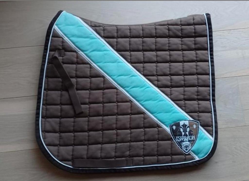 Zadeldekje Eskadron Ice Blue/nougat, Dieren en Toebehoren, Full (L), Katoen, Zadeldekje, Ophalen of Verzenden