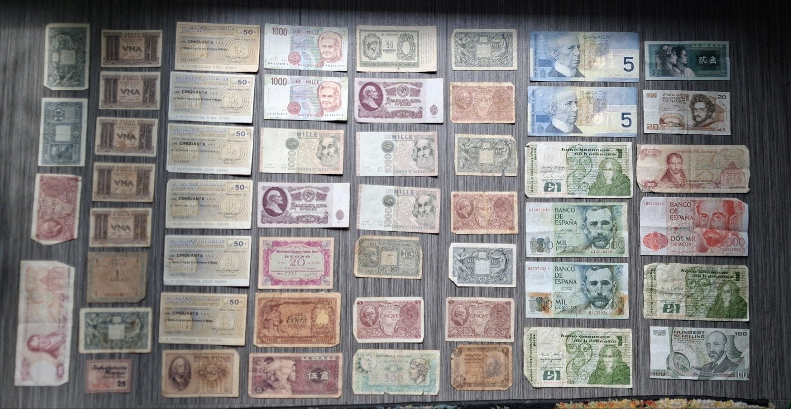 Set antieke bankbiljetten uit de wereld- en Europese collect, Postzegels en Munten, Ophalen of Verzenden, Overige landen, Los biljet