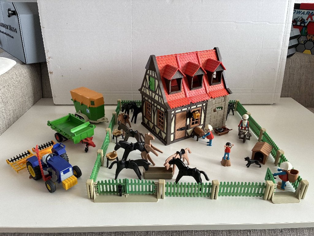Playmobil 3555/3556 Vintage Boerderij met Tractor - Lot B6, Kinderen en Baby's, Gebruikt, Gebouw, Complete set, Ophalen of Verzenden