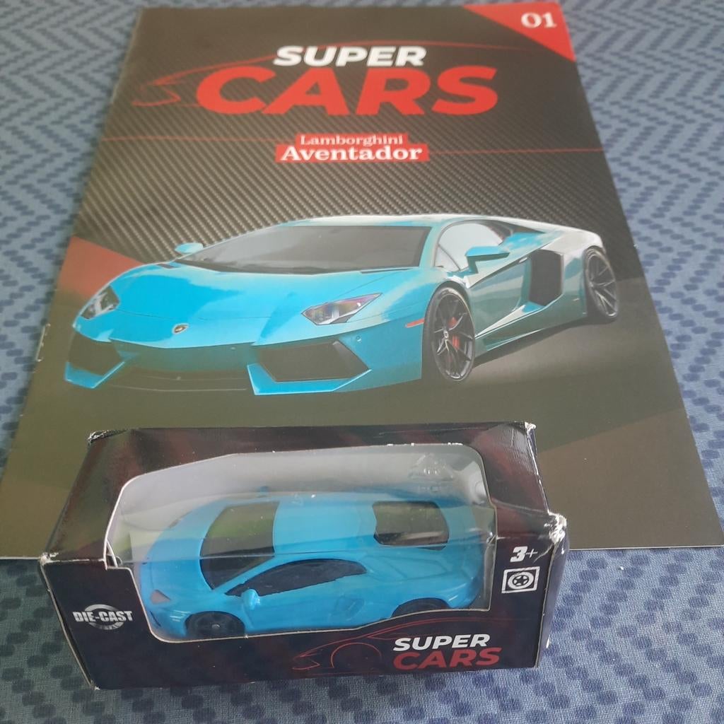 SUPERCARS 1/64 LAMBORGHINI AVENTADOR*MINT*NOUVEAU* et MAGAZI, Enlèvement, Neuf, Voiture, Autres marques