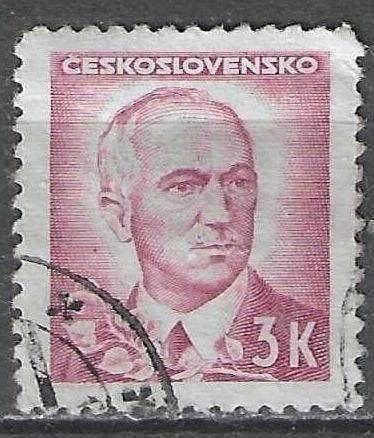 Tsjechoslowakije 1945/1947 - Yvert 411 - Edvard Benes (ST), Verzenden, Gestempeld