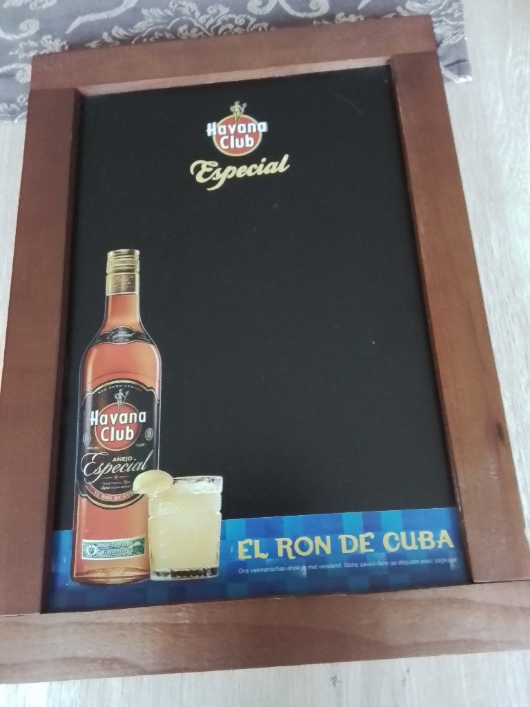 Houten reclamebord rum, Ophalen, Gebruikt, Reclamebord