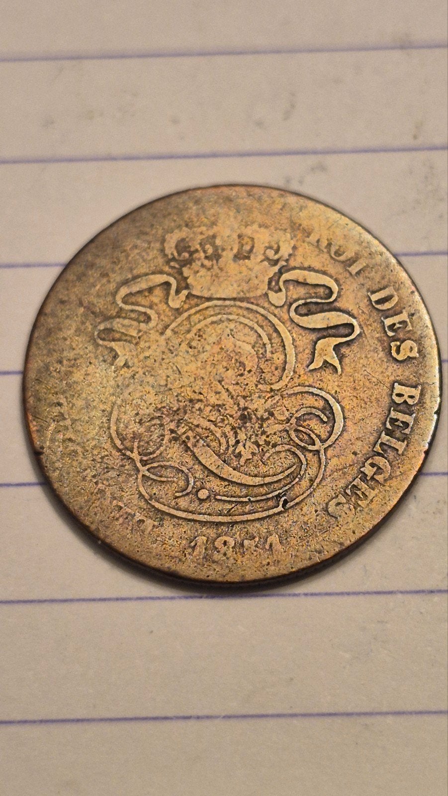 2 centiem koper leopold 1 voor 1851 Frans, Timbres & Monnaies, Monnaies | Belgique, Enlèvement ou Envoi, Autre, Monnaie en vrac