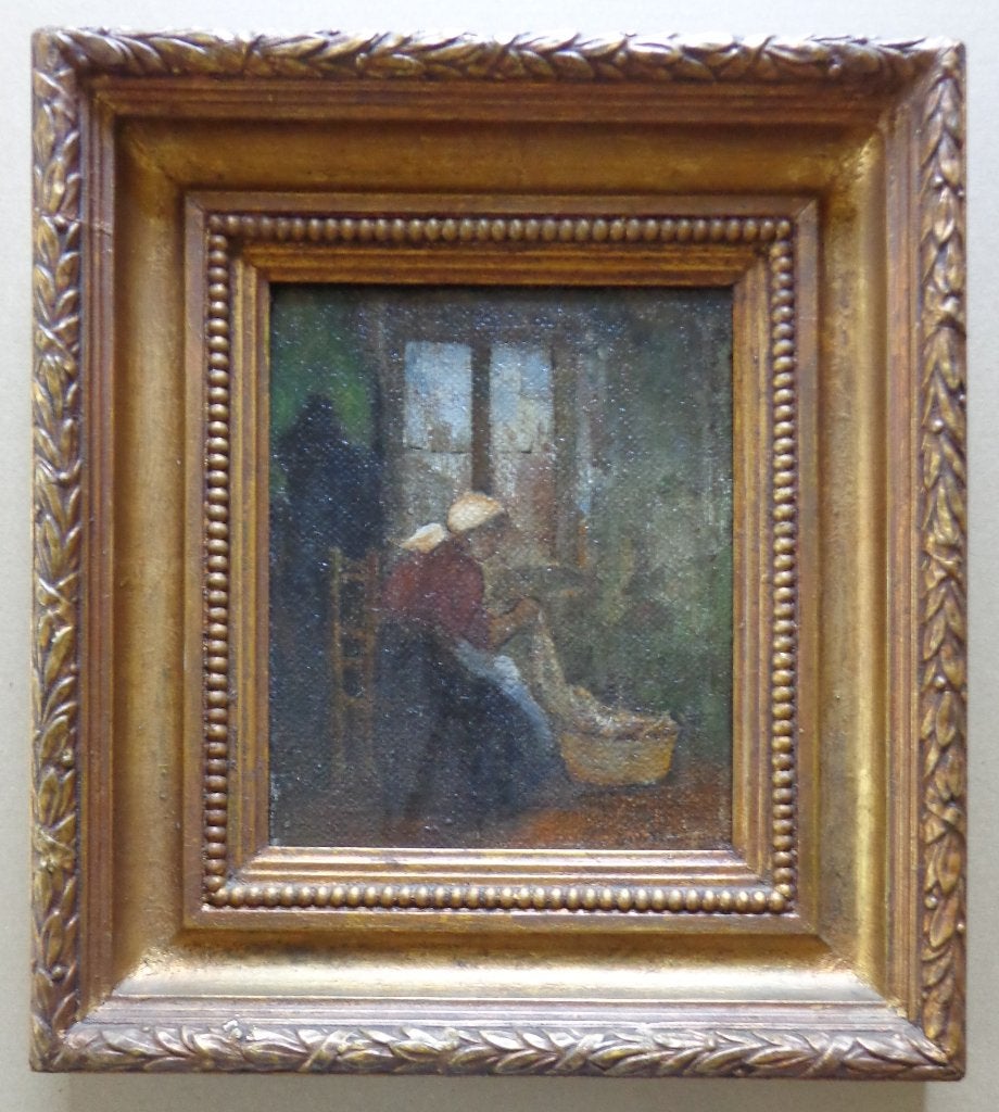 EMILE VERBRUGGE / FEMME DE PECHEUR / OLIEVERF PANEEL 44x40cm, Paneel, Portret of Personen, Expressionistisch, Ophalen of Verzenden