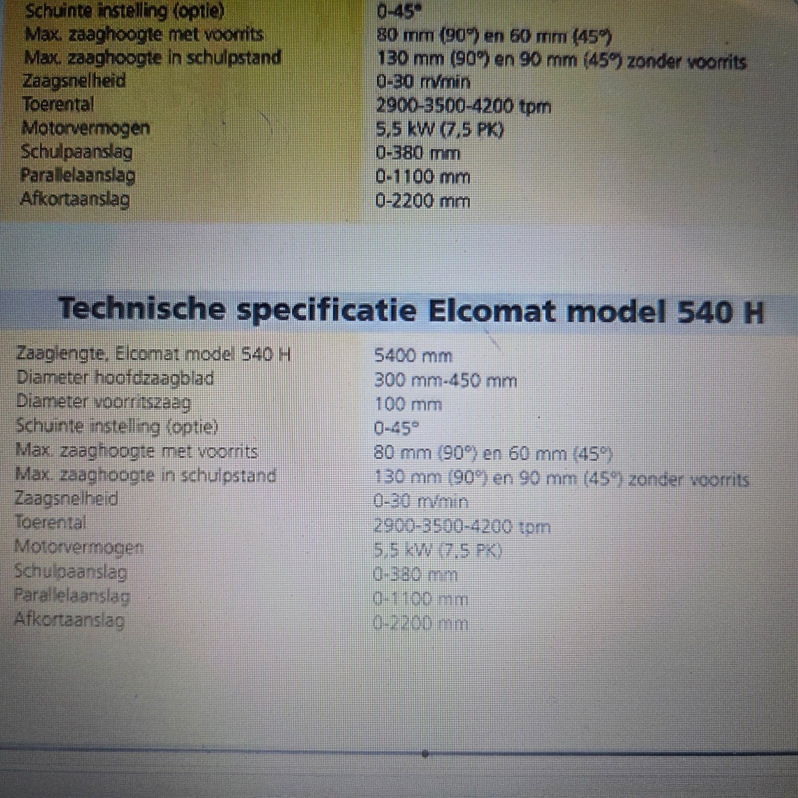 Elcon platenzaag 5400 Volledig automatisch zagen, Zakelijke goederen, Ophalen of Verzenden