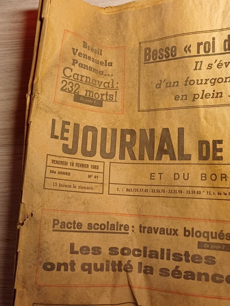 Journal Historique "Le Journal de Mons" - 18 Février 1983, Collections, Envoi, 1980 à nos jours, Journal
