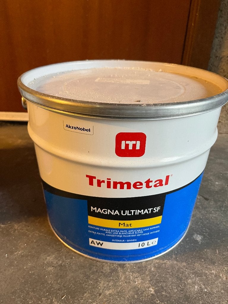 2 Pots de peinture blanche Trimetal Magna Ultimat 10L, Bricolage & Construction, Neuf, Enlèvement, Peinture, Blanc