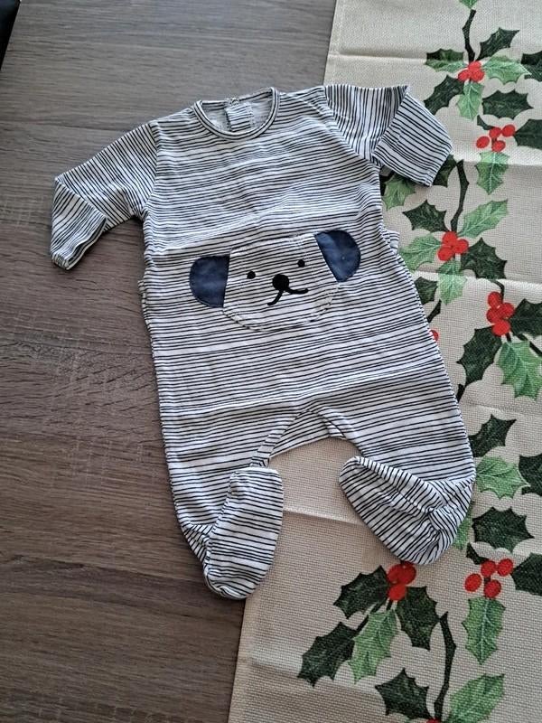 Feliz gestreept pakje met hondje 1 maand, Enfants & Bébés, Vêtements de bébé | Taille 50, Garçon ou Fille, Enlèvement ou Envoi