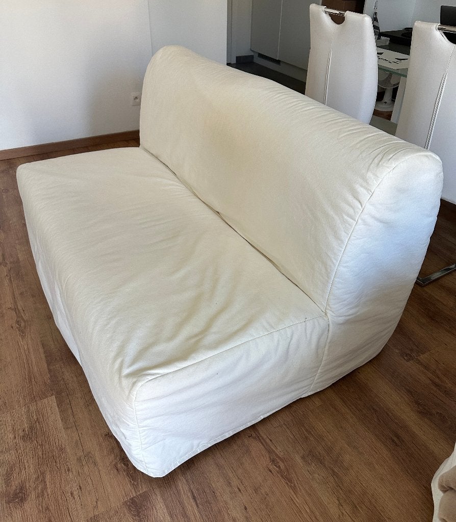 IKEA Convertible 2-seat sofa-bed (142x100x87cm), Huis en Inrichting, Slaapkamer | Slaapbanken, Ophalen, Wit, Tweepersoons, Zo goed als nieuw