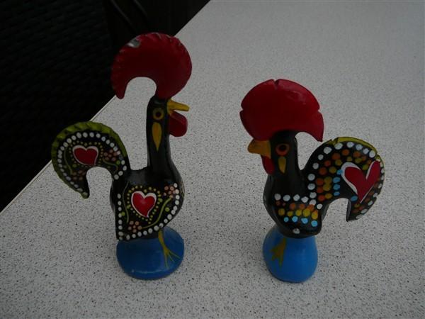 2 stenen pauwen, Verzamelen, Ophalen, Gebruikt, Vogel, Beeldje of Figuurtje