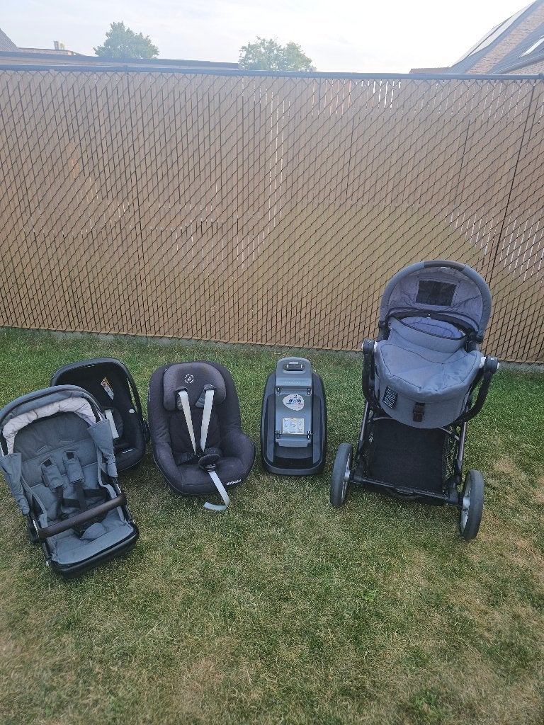 : Maxi-Cosi Kinderwagen 3-in-1 + Autostoel + Isofix Base, Enlèvement, Utilisé, Poussette, Maxi-Cosi