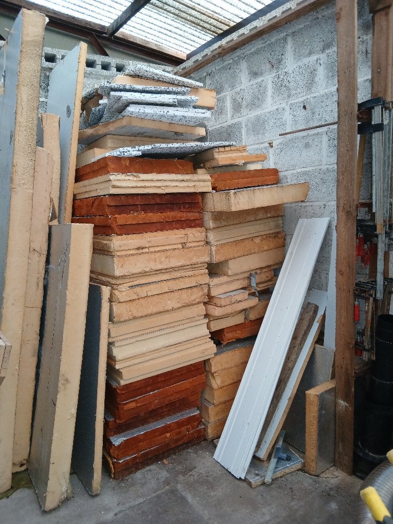 Partij-gebruikte en nieuwe pirplaten (KOOPJE), Bricolage & Construction, 15 m² ou plus, 8 à 12 cm, Enlèvement, Utilisé
