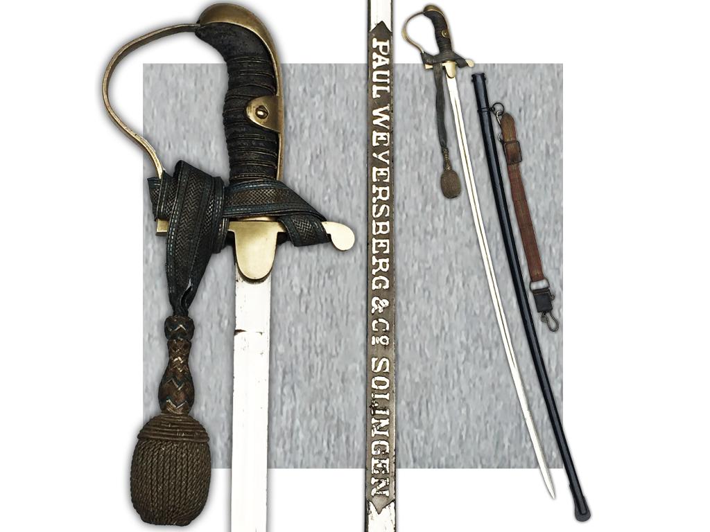 🚨Rare Original Sabre Blucher d'Officier P.WEYERSBERG WW1, Collections, Enlèvement ou Envoi, Armée de terre, Épée ou sabre