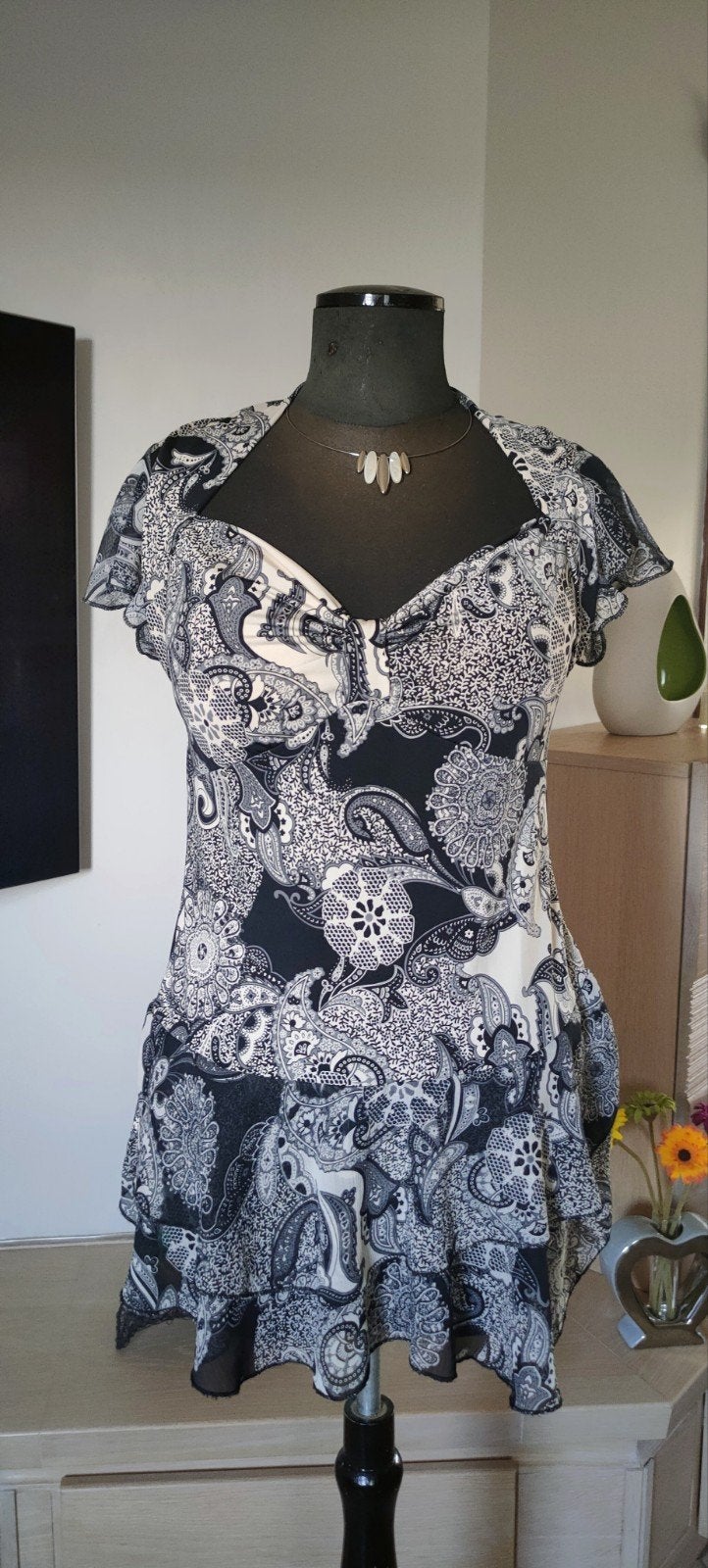 Blouse (chasuble) noir et blanc - Taille M/L, Enlèvement, Neuf, Taille 38/40 (M), Autres couleurs