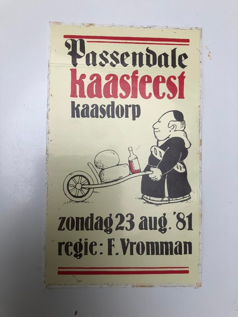 Sticker Passendale kaasfeest (1981), Ophalen of Verzenden, Nieuw, Bedrijf of Vereniging
