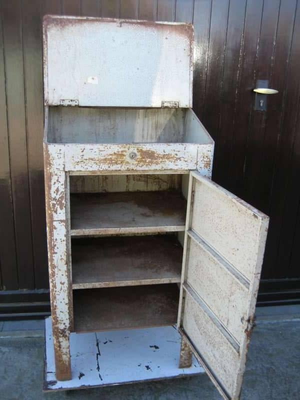Oude industriële metalen kast (Schäfer), Antiek en Kunst, Ophalen